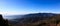 Panorama of winter mountains. Montseny natural park in Spain