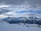 Panorama of winter skiing in Hasliberg Meiringen, Bernese Oberland, Switzerland