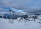 Panorama of winter skiing in Hasliberg Meiringen, Bernese Oberland, Switzerland