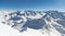 Panorama winter snow covered mountain horizontal background