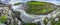 Panorama of wonderful waterfall Dettifoss in Iceland