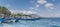 Panorama of wooden boats in the Bali Barat National Park