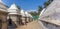 Panorama of a young man at the Pashupatinath temple in Kathmandu