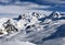 panorama Zermatt small Matterhorn theodul glacier gornergrat view mountain winter snow landscape Swiss Alps clouds