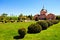 Panorama of Zolochiv Castle. The fort was built in 1634-36 by Jakub Sobieski. The Chinese Palace.