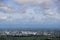 Panoramas on high below is a big city in Thailand.Bright sky, cloudy with trees and nature
