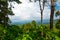 Panoramatic view of Kew Fin viewpoint near the Mae Kampong village and Chiang Mai city, Thailand. View of mountains and hills in