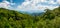 Panoramatic view of Kew Fin viewpoint near the Mae Kampong village and Chiang Mai city, Thailand. View of mountains and hills in