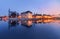 The panorame of Wroclaw cityscape, view from river Odra.