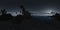 Panoramia of tropical beach at night. made with one 360 degree