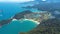 Panoramic aeria view of caribbean island at Paraty Rio de Janeiro Brazil