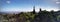 Panoramic Aerial of city of Honolulu from Diamond Head to Manoa