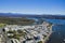 Panoramic aerial drone view of Batemans Bay on the NSW South Coast, Australia