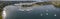 Panoramic aerial drone view of the Spit Bridge across the Middle Harbour at The Spit, Sydney, NSW, Aus