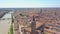 Panoramic aerial drone view of Verona, Italy. The drone rises filming a panorama of the old city and the Adige river. Video in 4K