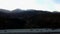 Panoramic aerial shooting of rocky mountains and the main