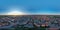 Panoramic aerial shot of new houses built in Bridgwater Somerset UK at sunset