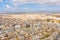 Panoramic aerial view of Arab town, yellow stone building