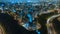 Panoramic Aerial view of Armendariz downhill, Miraflores town and the Costa Verde reef in Lima, Peru.