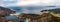 Panoramic aerial view of the beautiful coastline of Galicia, Spain.