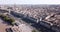 Panoramic aerial view of Bordeaux city on Garonne river on sunny summer day, Gironde, France