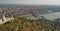 Panoramic aerial view of Budapest Citadel and city skyline, Hungary