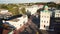 Panoramic aerial view of center of Murom city with water tower, Russia