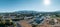 Panoramic aerial view of the city of Reno cityscape in Nevada.