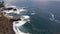 Panoramic aerial view - coast with turquoise water, view of rocks, Atlantic coast, Tenerife island