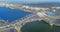 Panoramic aerial view Corpus Christi Harbor Bridge in the Port o