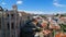 Panoramic aerial view of cozy city of Lisbon with its identical orange roofs