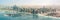 Panoramic aerial view of Dubai Marina skyline with Dubai Eye ferris wheel, United Arab Emirates