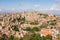Panoramic aerial view of Enna old town, Sicily, Italy. Enna city located at the center of Sicily and is the highest Italian