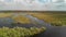 Panoramic aerial view of Everglades Swamps in Florida - USA