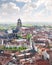 Panoramic aerial view of the historic part of Bruges, Belgium