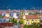 Panoramic aerial view of Innsbruck and Hafelekarspitze mountain