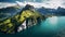Panoramic aerial view of the Lake Lucerne, Switzerland Generative AI