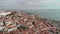 Panoramic aerial view of Lisbon skyline on a sunny day, Portugal