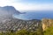 Panoramic aerial view of Mondello beach, Palermo, Sicily, Italy