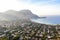 Panoramic aerial view of Mondello beach, Palermo, Sicily, Italy