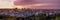 Panoramic aerial view of Montreal skyline in autumn at sunrise. Quebec, Canada