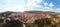 Panoramic aerial view of Narni Terni, Umbria, Italy, medieval city with a rich history. Houses made of stone on top of the