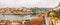 Panoramic aerial view of old houses of Porto, Portugal with Luis I Bridge - a metal arch bridge