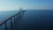 Panoramic aerial view of Oresund bridge over the Baltic sea