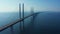 Panoramic aerial view of Oresund bridge over the Baltic sea