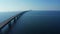 Panoramic aerial view of Oresund bridge over the Baltic sea