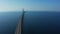 Panoramic aerial view of Oresund bridge over the Baltic sea