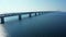 Panoramic aerial view of Oresund bridge over the Baltic sea