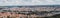 Panoramic aerial view of Prague rooftops and skyline from Petrin Observation Tower, Prague, Czech Republic