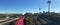 Panoramic aerial view of rush hours traffic on Auckland Central